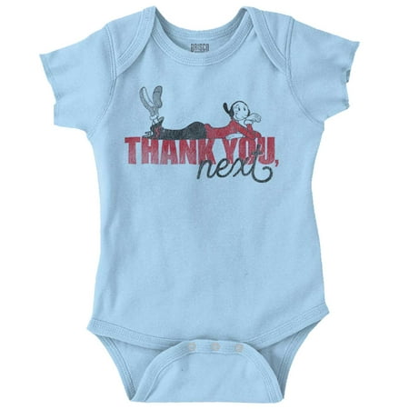 

Popeye Olive Oyl Thank You Next Funny Bodysuit Jumper Girls Infant Baby Brisco Brands 24M
