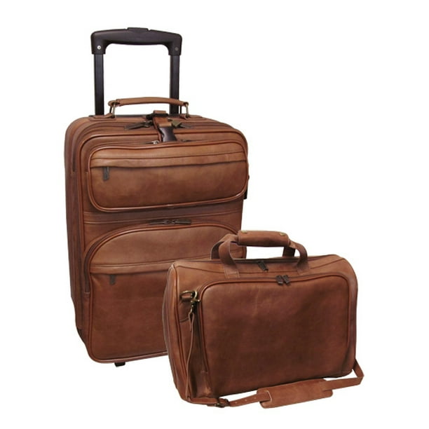 Amerileather 80022 2Piece CarryOn Luggage Set Brown