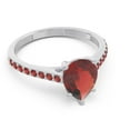 thumbnail image 3 of Diamond-Capitals 2.30 Carat Pear Cut Garnet Gemstone Luxurious Engagement Ring for her Solid 14K White Gold Size 5, 3 of 8
