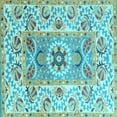 thumbnail image 1 of Ahgly Company Indoor Square Abstract Light Blue Modern Area Rugs, 7' Square, 1 of 4
