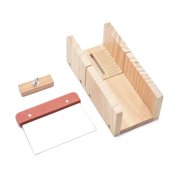 1 set Bamboo Loaf Soap Cutter Tool sets Rectangular Soap Mold with Wood box Stainless Steel Straight Cutter for Handmade Soap Making Supplies BurlyWood 24.8x11.6x8.35cm 3pcs/set