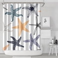 thumbnail image 2 of Marine Biology Shower Curtain - Tropical Starfish & Sea Life Patterns, Waterproof Reusable Bathroom Decor for Beach Houses,72x84in, 2 of 5