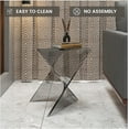 thumbnail image 5 of LeisureMod 15.75" Triangular Side Table, Stackable Plastic Accent End Table for Indoor & Outdoor Use, Weather-Resistant Modern Patio & Living Room Table, Set of 2, Smoke, 5 of 9