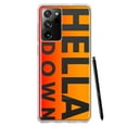 thumbnail image 1 of MUNDAZE Samsung Galaxy Note 20 Ultra Shockproof Clear Hybrid Protective Phone Case Orange Clear Funny Text Quote Hella Down Cover, 1 of 6