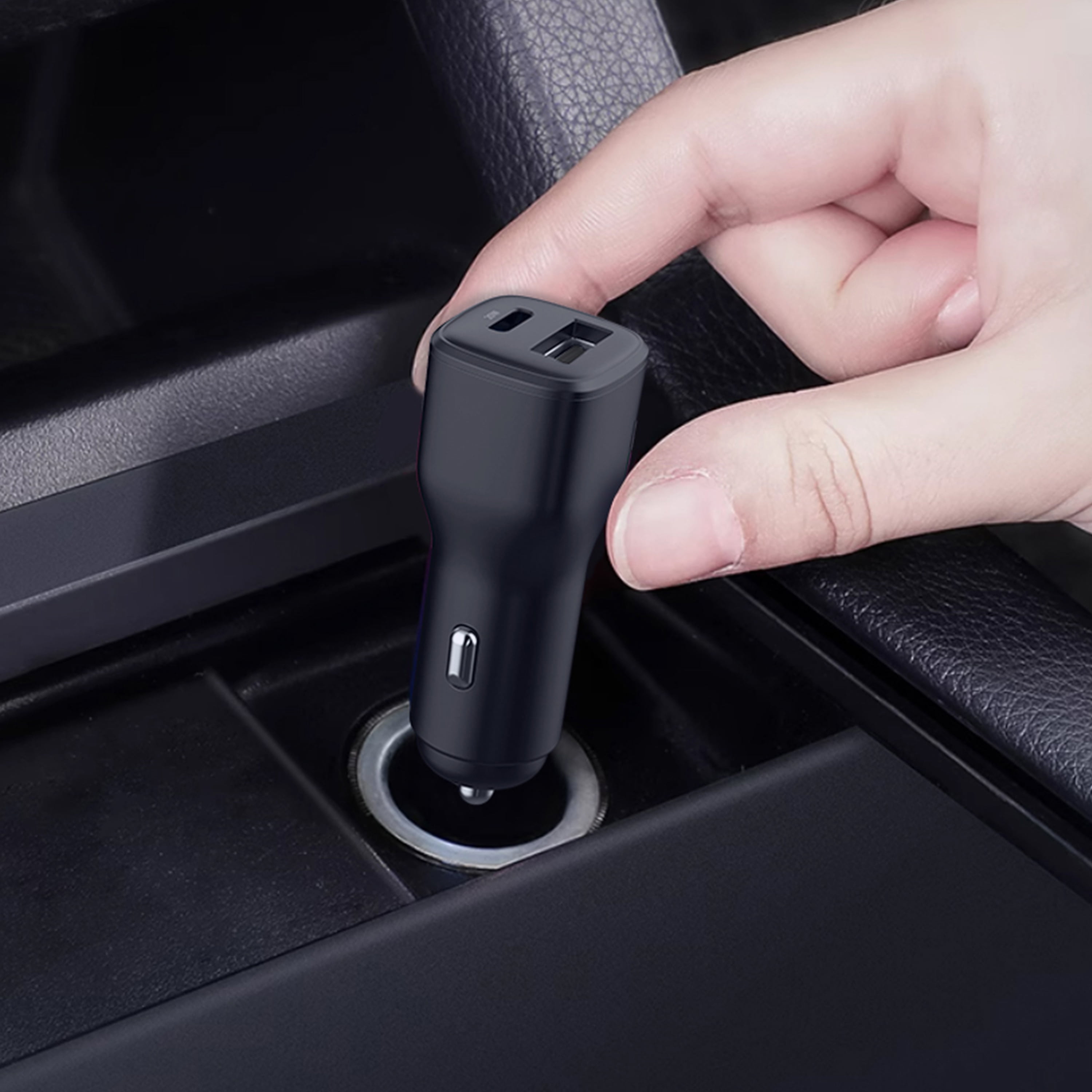 onn 32W USB-C/USB-A Dual Port Fast Car Charger, USB IF Certified