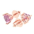 thumbnail image 2 of Clara Pucci 1.5Ct Pink Heart Cut VVS1 Screw Back Stud 18k Solid hypoallergenic Gold Designer Earrings For April, 2 of 7