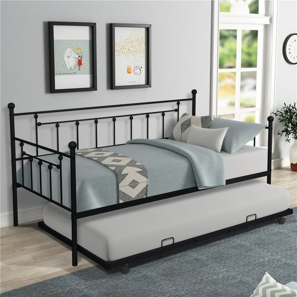 Metal Trundle Bed Frame, Twin Trundle Beds with Trundle Included