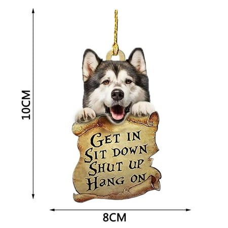 

Tangnade Home Decor Double-sided Car Dog Pendant Car Key Backpack Accessories Pendant