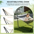thumbnail image 2 of Zimtown Hammock Set, Heavy Duty Double Bar Frame with Quilted Bed & Bottom Storage Net, Gray & Black, 2 of 9