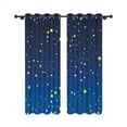 thumbnail image 4 of Aofoto Navy Blue Blackout Curtains for Kids Bedroom Layer Star Cutout Ombre Grommet Curtains,2 Panels, 42x63 inches, 4 of 5