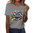 thumbnail image 4 of DORKASM Usa Soccer Cup Soccer Jersey 2026 for Women Short Sleeve Y2k Lounge Shirt Crew Neck Casual Country Name Print 2026 Tops Spain Brazil Argentina France Germany Portugal Light Gray S, 4 of 6