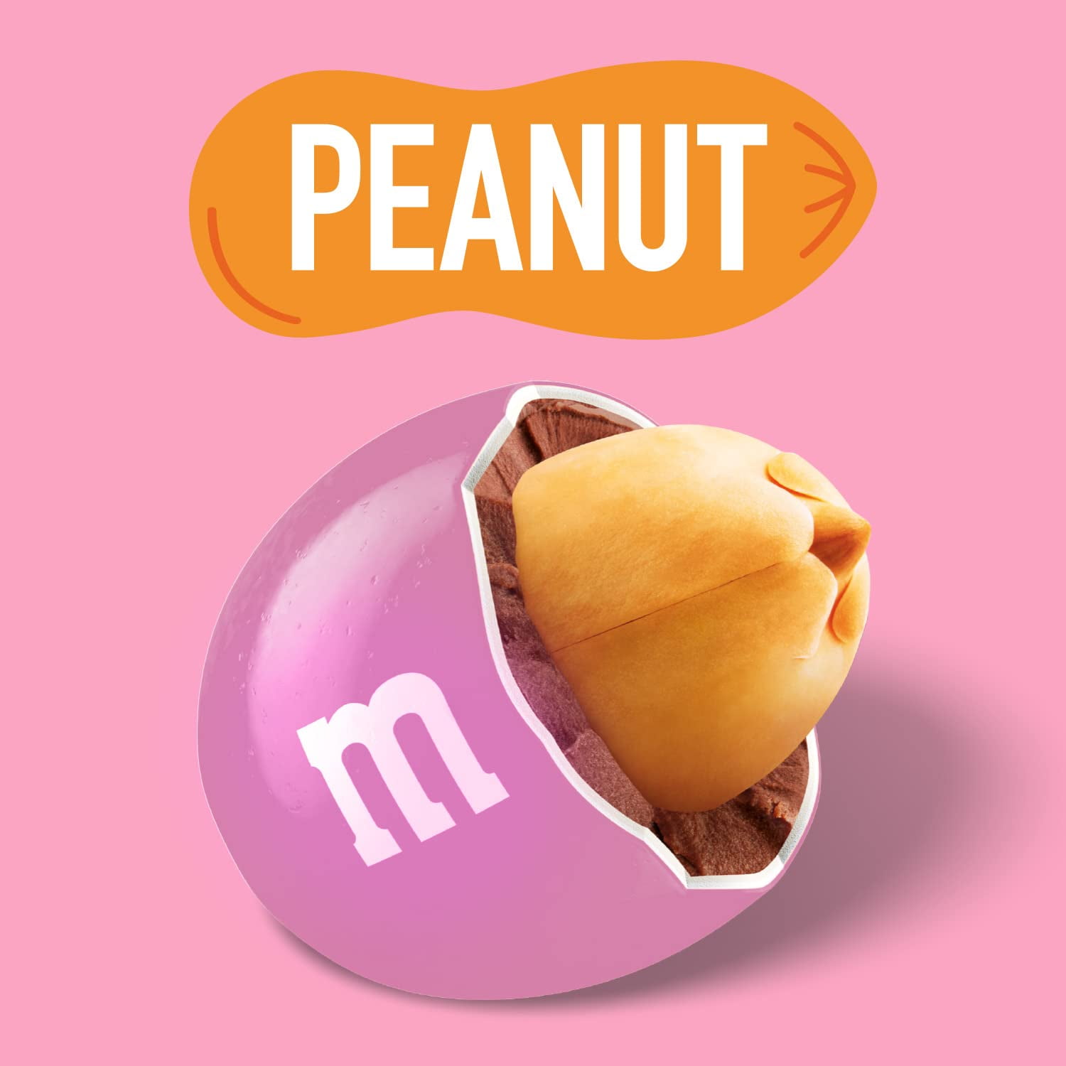 M&M'S Peanut Pink Candy, 2lb Resealable Bulk Bag