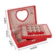 thumbnail image 3 of LSLJS Jewelry Box with Lock and Mirror Jewelry Organizer Storage Case with 2-Layers Display for Earrings Bracelets Rings Watches, Jewelry Boxs, 3 of 6