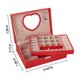 thumbnail image 3 of Caja de Joyas con Cerradura y Espejo, Estuche Organizador de Joyas con 2 Capas de Exhibición, Pendientes, Pulseras, Anillos, Relojes, Caja de joyería con espejo en forma de corazón con cerradura, Rojo, 3 of 6