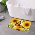 thumbnail image 3 of FJPT Non Slip Flannel Polyester Floor Mat Sunflower Butterfly Design For Bathroom Kitchen Bedroom Decor 31.5x19.7 inch, 3 of 5