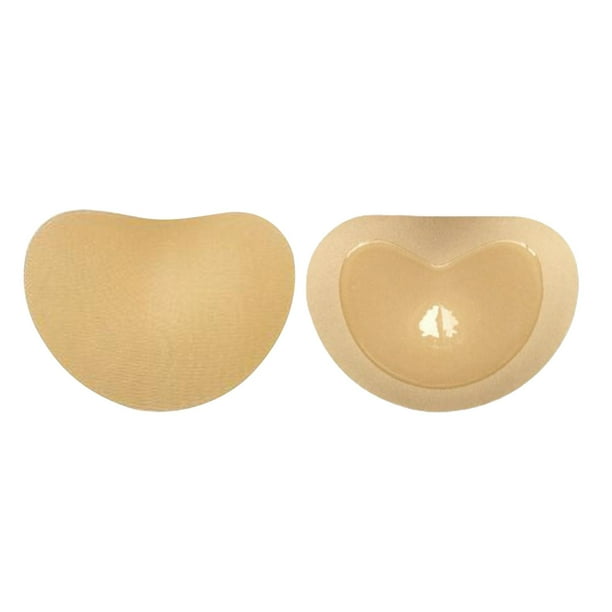 2 almohadillas para sujetador para mujer, almohadillas invisibles suaves para insertar en el pecho, para Bikini, traje de baño color de piel corazon