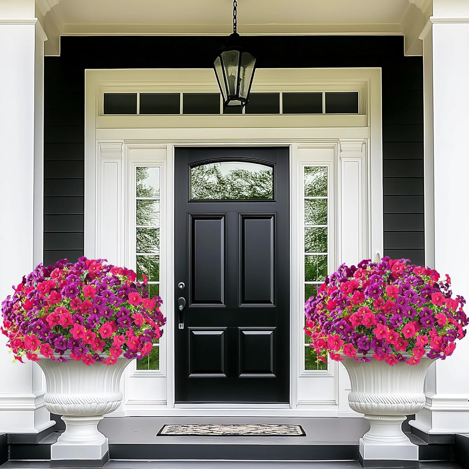 Waipfaru Artificial Flowers for Outdoors Fake Plants Outside Decoration, 24 Bundles UV Resistant Silk Morning Glory,Realistic Faux Flowers for Planter Porch Patio Yard Decor