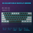 thumbnail image 6 of 60 Percent Mechanical Gaming Keyboard, Black Gaming Keyboard with Red Switches, Detachable Type-C Cable 60% Mini Keyboard with Powder Blue Light for /PC/Laptop - Gray & Black/Red Switches, 6 of 6