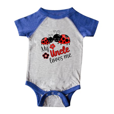

Inktastic My Uncle Loves Me with Cute Ladybugs Gift Baby Boy or Baby Girl Bodysuit