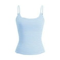 thumbnail image 4 of DuoJiaJ Women's Spring And Summer Striped Contrasting Base Casual Vest With Camisole Top Seamless Workout Tank Tops for Women, 4 of 5