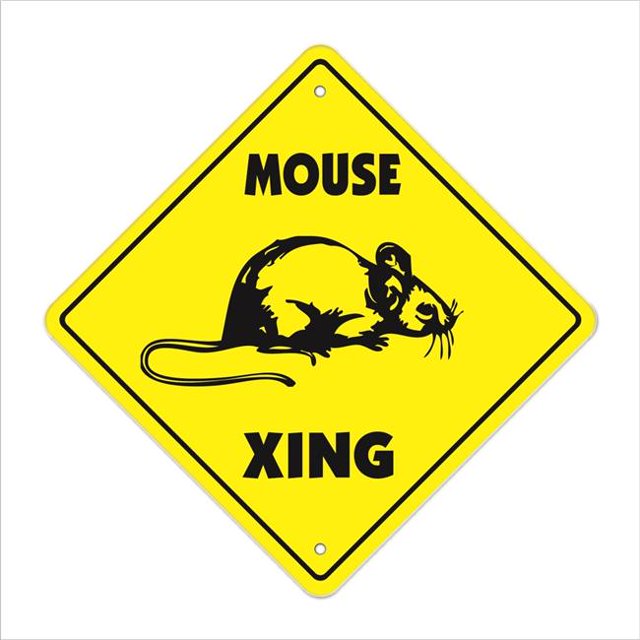 SignMission X-MOUSE 12 x 12 Po Panneaux de Signalisation Xing pour Souris