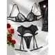 thumbnail image 4 of MUZISKAT-Conjunto de lencería erótica de malla transparente para mujer, lencería Sexy decorada con taladro caliente, moda nueva, 4 of 4