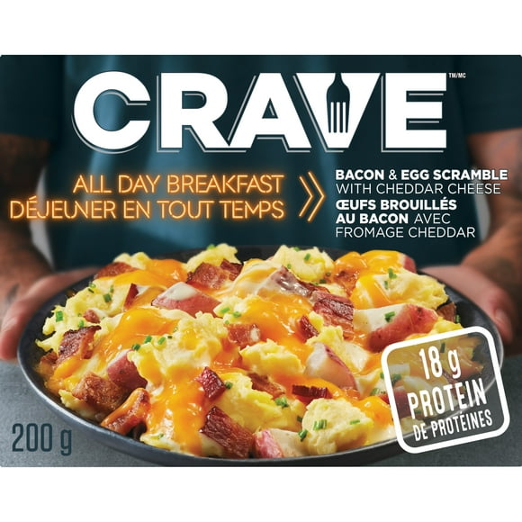 CRAVE All Day Breakfast Bacon & Egg Scramble with Cheddar Cheese, 200g