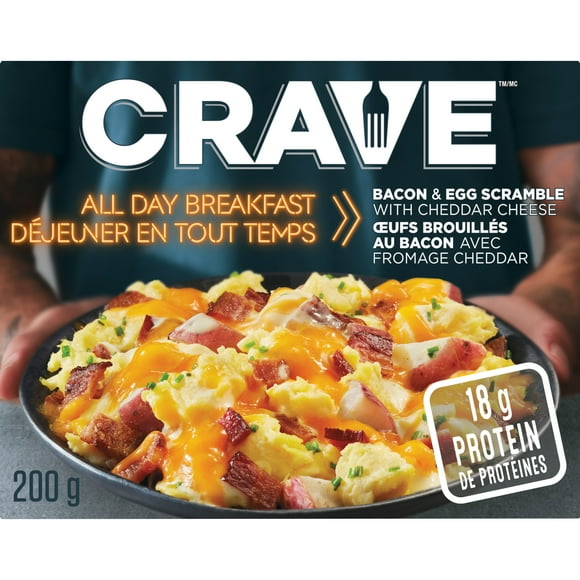 Œufs brouillés au bacon avec fromage Cheddar CRAVE 200g