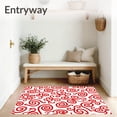 thumbnail image 3 of ODIKA 2'x3' Machine Washable Non-Slip Area Rug, Holiday Cane Swirl Bath with Festive Peppermint Stripe Design High Traffic Rug, Red, 655956, 3 of 7