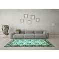 thumbnail image 3 of Ahgly Company Indoor Square Oriental Light Blue Traditional Area Rugs, 7' Square, 3 of 4