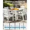 thumbnail image 5 of WINSOON 12-Piece HIPS All Weather Outdoor Patio Dining Sets with Umbrella Hole& Aluminum Frame,2-Table 10-Chairs(White), 5 of 7