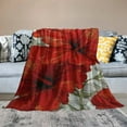 thumbnail image 5 of FCXZI Durable Soft Flannel Blanket Red Flowers Art Nouveau 3 Sizes 30*40in, 5 of 7