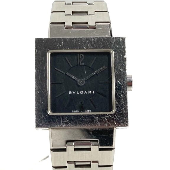 Pre-Owned BVLGARI SQ22SS Square Quadrado Ladies Watch, SS, Silver (Good)