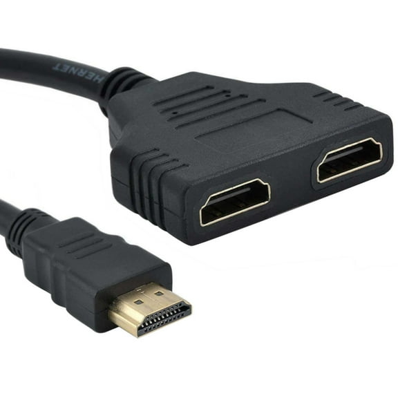 JacobsParts HDMI Port Splitter Cable Male to Female 1 Input 2 Output Adapter Converter 1080P