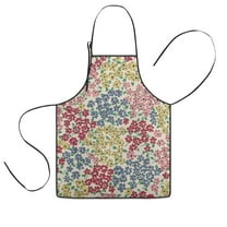 Pioneer Flower Floral Print Pattern Kids Aprons for Girls and Boys,Adjustable Neck Strap Toddler Aprons for Kids Cooking Baking