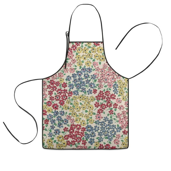 Pioneer Flower Floral Print Pattern Kids Aprons for Girls and Boys,Adjustable Neck Strap Toddler Aprons for Kids Cooking Baking