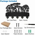 thumbnail image 3 of Mushroom Wooden Key Hook for Wall 11.8x7.8inch Magic Themed Wall Mounted Key Rack with 5 Alloy Hooks Black Art Key Holder for Entryway Front Door Kitchen Office DecorationBlack, 3 of 9