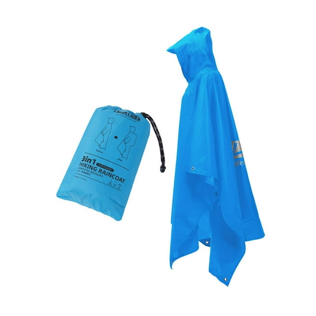 heritaly Poncho de Pluie avec Capuche 3 en 1 pour Escalade Extérieure Rouge Bleu 230x140cm