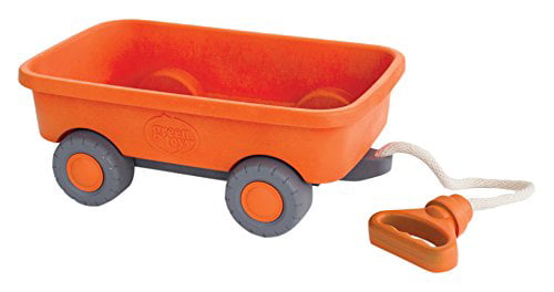 green toys wagon outdoor toy orange