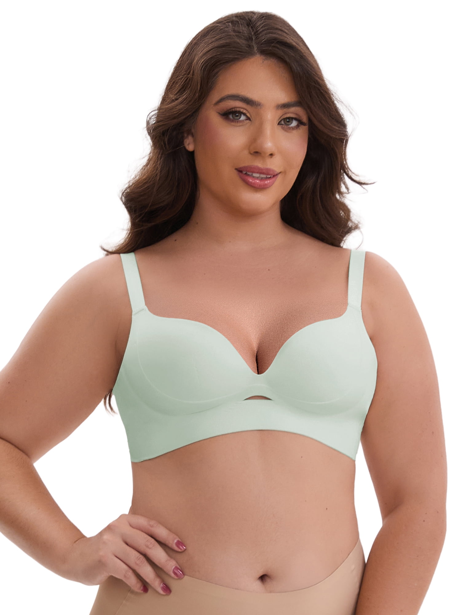 DARING DIVA Wireless Push Ups Adjustable Spaghetti Straps 36B Green
