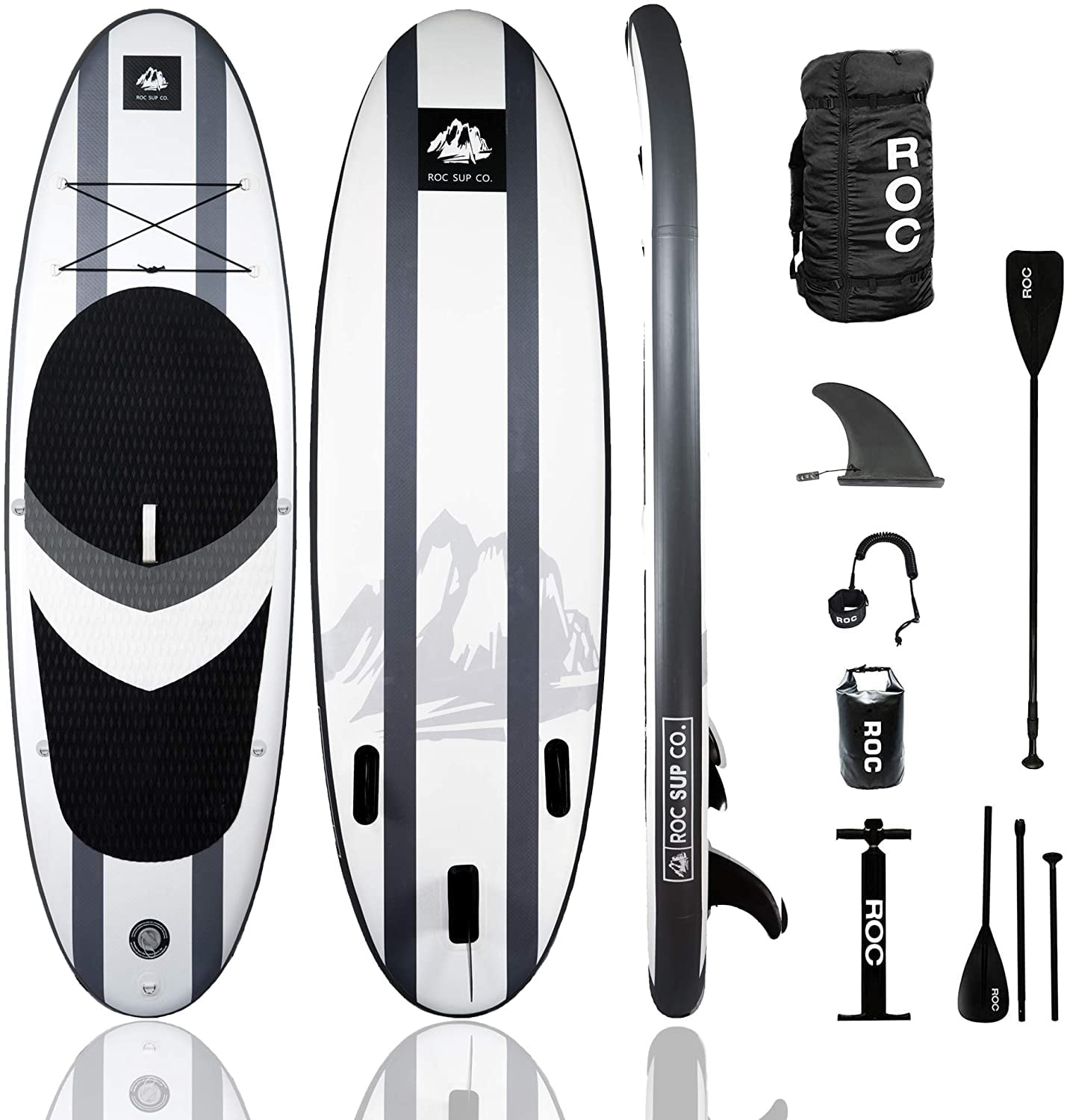 Roc Inflatable Stand Up Paddle Board W Free Premium SUP Accessories