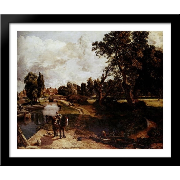 Flatford Mill 34x28 Large Black Wood Framed Print Art by John Constable