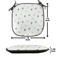thumbnail image 4 of Leaf Chair Seating Cushion Set of 12, Modern and Minimalistic Leaves Style with Abstract Pattern Design Image Print, Seat Pads for Office with Anti-slip Backing, 16"x16", Green, by Ambesonne, 4 of 5