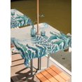 thumbnail image 2 of Outdoor Tablecloth with Umbrella Hole for Patio/Picnic/Party/Camping, Turquoise Jellyfish Coastal Waterproof Table Cloth Square Cover Washable, Summer Ocean Seaweed Rustic (54"x 54"), 2 of 8