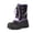 style 4, variant on NIPAXO Girls Snow Boots Waterproof Winter Boots Grey Quilted Fabric Upper Pink Speckled Bungee Lacing Outdoor Winter Boots for Kids