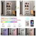 thumbnail image 5 of Tempered Glass Display Cabinet/Wine Cabinet/Storage Cabinet/File Cabinet with Bluetooth LED Light Strips, Door Lock, Tempered Glass Top & Bottom Casters for Easy Movement (White), 5 of 9