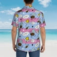 thumbnail image 6 of Xecao Bees And Daisies Striped print Hawaiian shirt - a stylish short-sleeve button-down for men, perfect for casual beach and tropical outings., 6 of 9