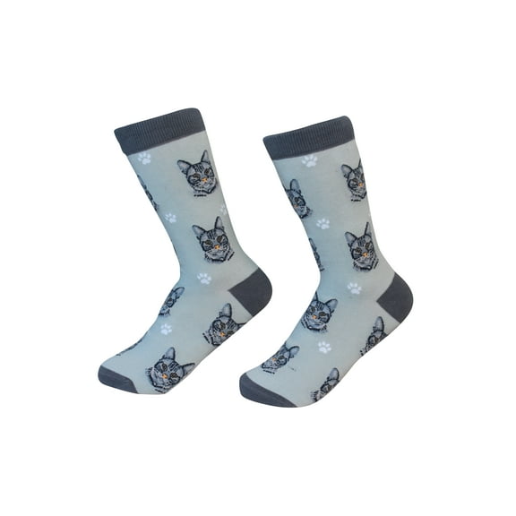 Silver Tabby Cat Breed Socks Unisex Sock Daddy by E&S Pets