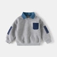 thumbnail image 2 of Qopobobo Boys Hoodie Baby Sweater Boy Unisex Kids Solid Cotton Thin Pullover Sweatshirt T-Shirt Toddler Baby Crewneck Long Sleeve Tshirts Tops Grey,12-18 Months, 2 of 5