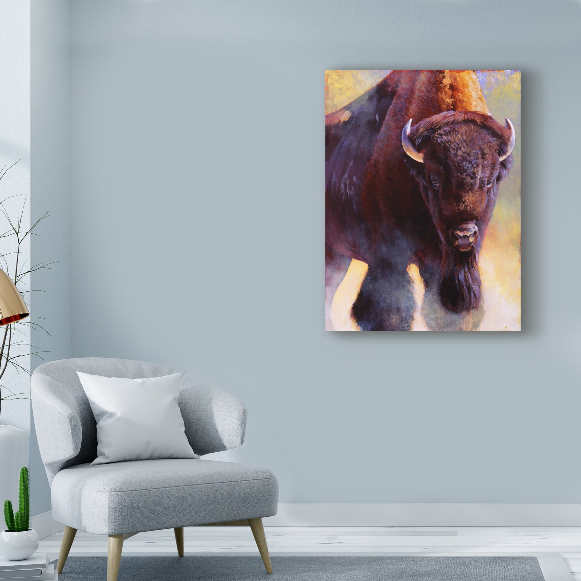 Trademark Fine Art 'Warrior Buffalo' Canvas Art by Julie T. Chapman